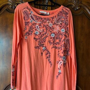 Soft Surroundings Beaded Tunic Length T-Shirt